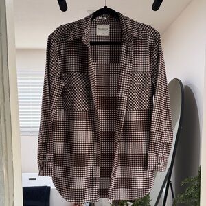 Abercrombie & Fitch Checkered Jacket - Black and White